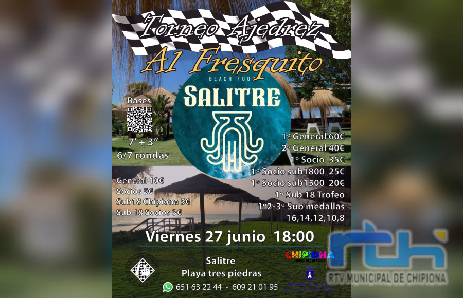 El ajedrez volverá este año a ser protagonista en el verano deportivo chipionero con el Open y cinco torneos Al Fresquito