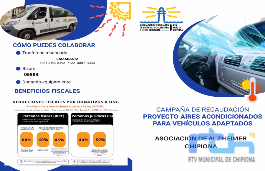 La asociación de Alzheimer de Chipiona lanza una campaña para lograr mejoras en el aire acondicionado de sus vehículos