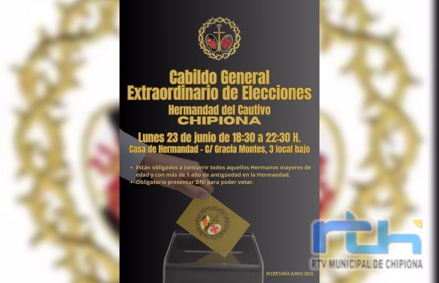 La Hermandad del Cautivo celebrará Cabildo de Elecciones el lunes con la única candidatura de Juan Luis Acuña