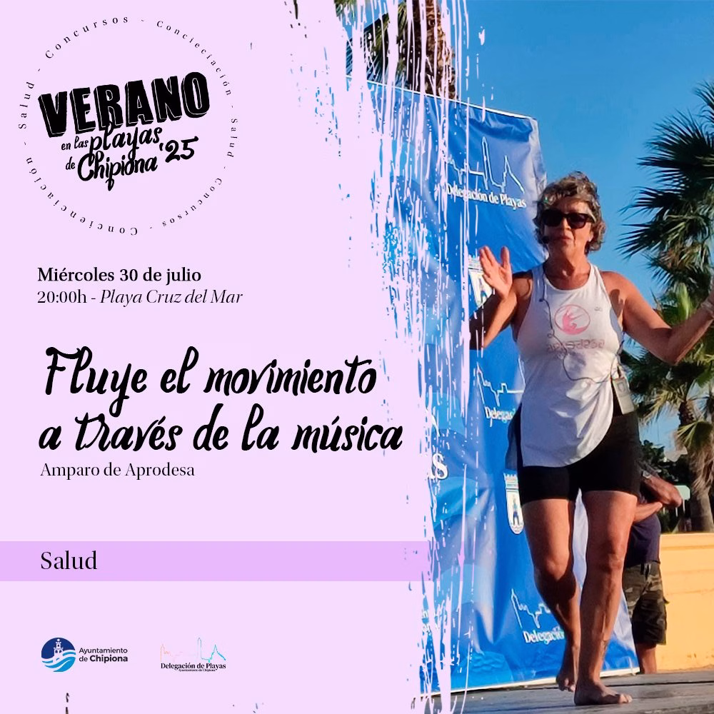 Música y gimnasia se dan la mano para el bienestar esta tarde en el programa veraniego en las playas de Chipiona