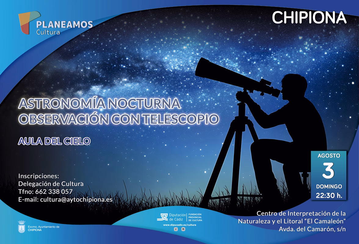 Una mirada al cielo: astronomía nocturna con observación en telescopio este sábado en Chipiona