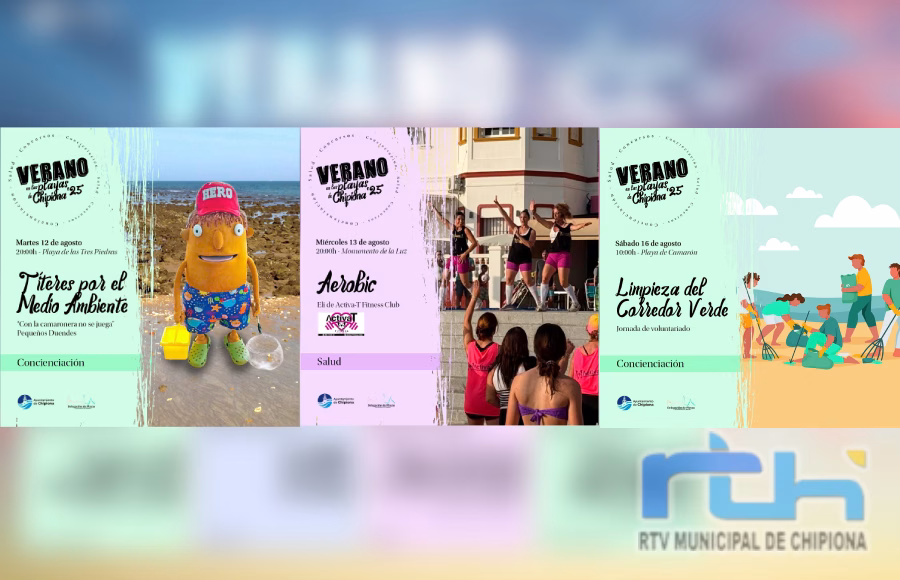 Concienciación medioambiental y bienestar físico en el programa veraniego en las playas de Chipiona para esta semana