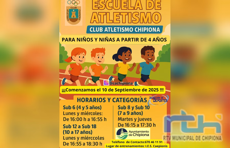 Abiertas las inscripciones para el nuevo curso de la escuela del Club Atletismo Chipiona