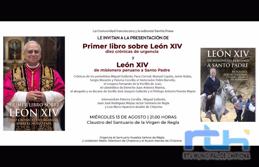 Esta noche tiene lugar en el claustro del Santuario de Regla la presentación nacional del primer libro del Papa León XIV