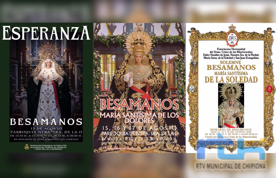 Besamanos en Chipiona de Nuestra Señora de la Soledad, de María Santísima de los Dolores y de Nuestra Señora de la Esperanza