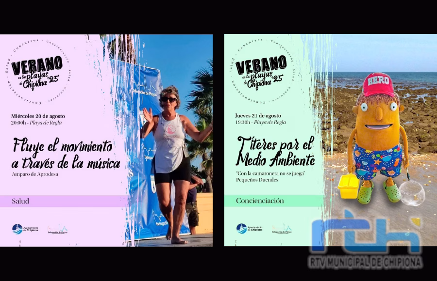 El programa veraniego en las playas de Chipiona ofrece esta semana música y salud y títeres por el medio ambiente