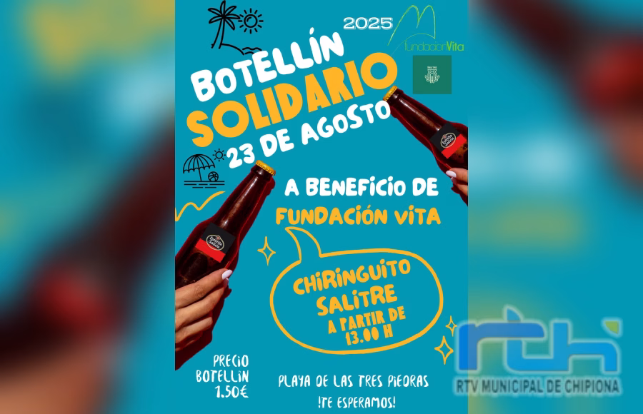 Este sábado llega al chiringuito Salitre el Botellín Solidario que recauda fondos para Fundación Vita