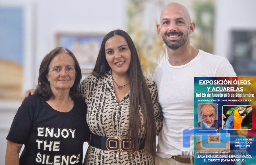 Recta final de la muestra colectiva de pinturas de Jesús Sánchez, Alicia Cruces y Regli Sáenz que se ofrece en la sala Espacio Vacío