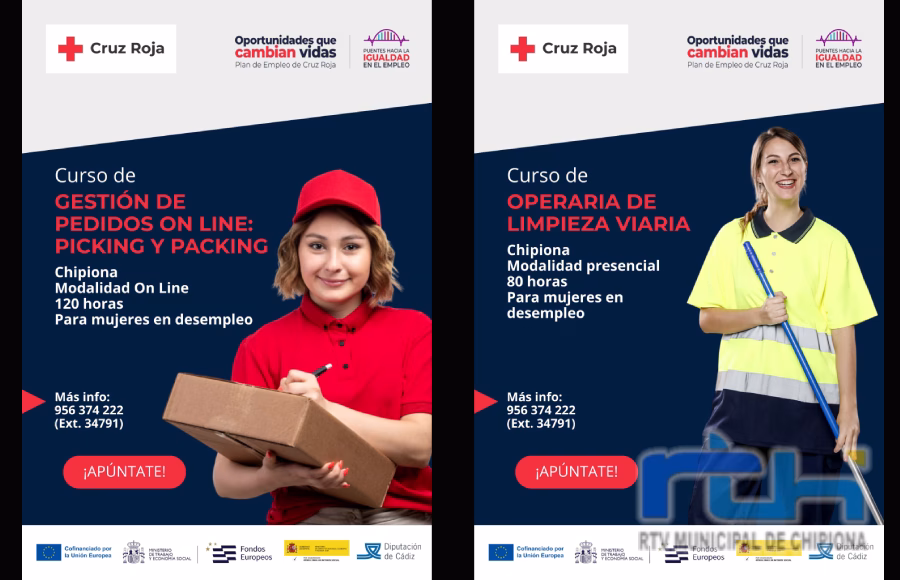 Cruz Roja de Chipiona lanza dos nuevas acciones formativas para mujeres desempleadas