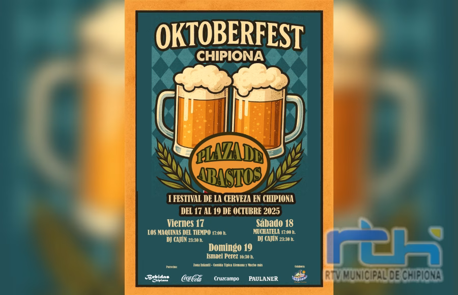 Del 17 al 19 de octubre se celebra en Chipiona el I Oktoberfest en la Plaza de Abastos con una amplia oferta gastronómica y de ocio