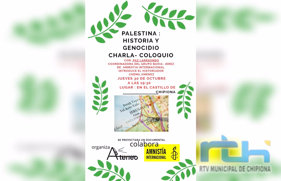 Nuevo Ateneo de Chipiona organiza una charla titulada ‘Palestina: historia y genocidio’