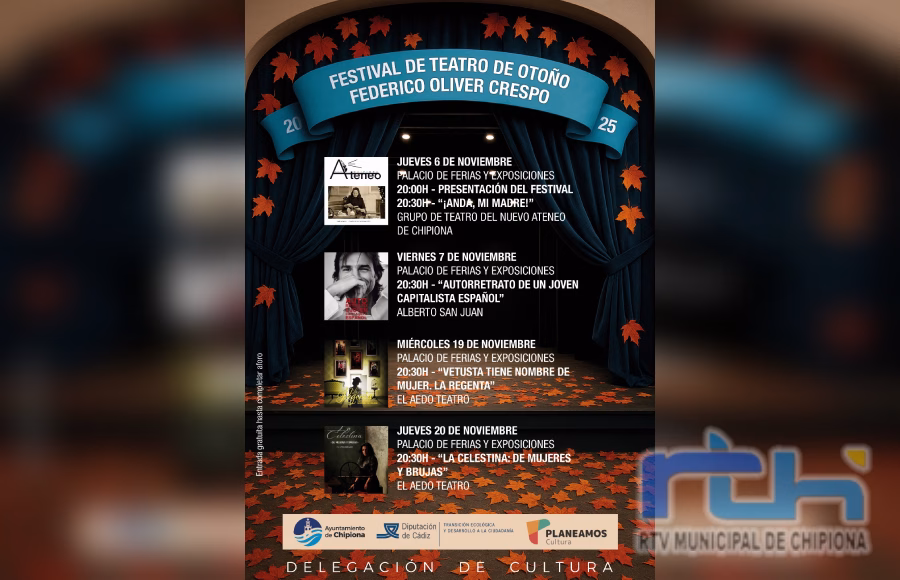 El Festival de Teatro de Otoño Federico Oliver Crespo vuelve a Chipiona con un total de cuatro propuestas teatrales