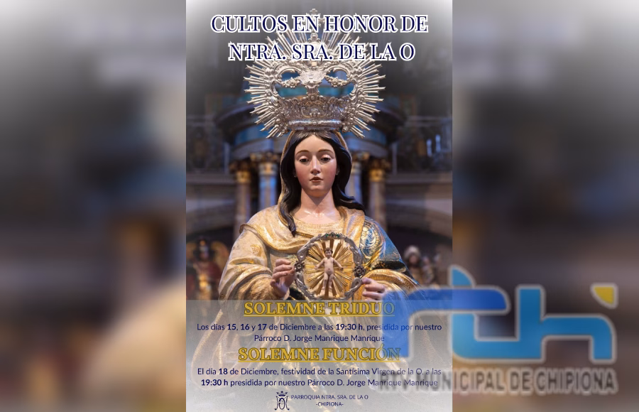Un triduo inicia hoy los cultos en honor a Nuestra Señora de la O