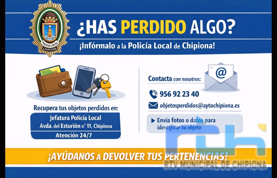 La Policía Local de Chipiona tiene en marcha un nuevo servicio para facilitar la devolución de objetos perdidos