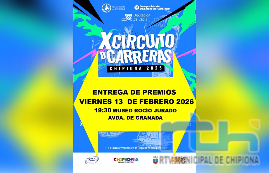 Aplazada la entrega de premios del Circuito de Carreras de Chipiona 2025 al 13 de febrero debido al temporal