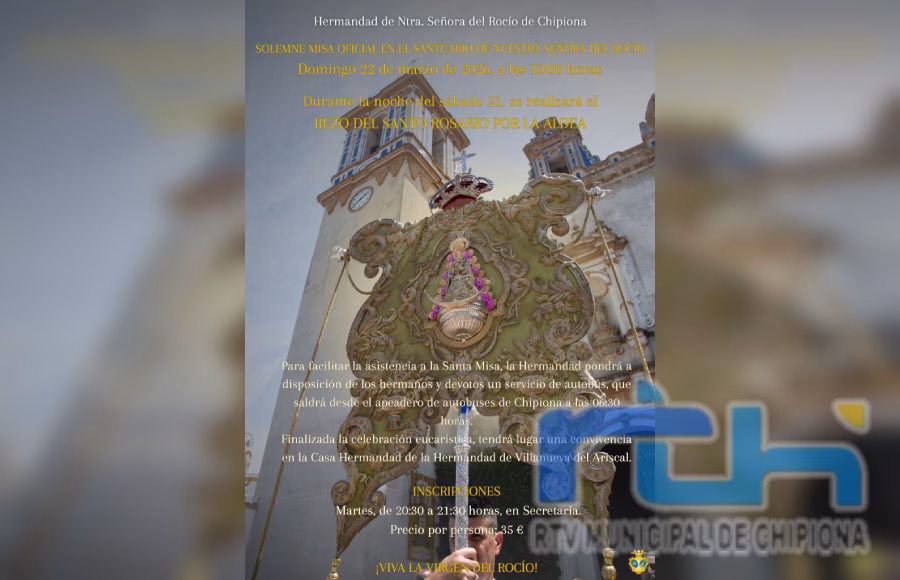 La Hermandad del Rocío de Chipiona prepara su participación en el Vía Crucis del 28 de febrero y la misa oficial en el Rocío del 22 de marzo