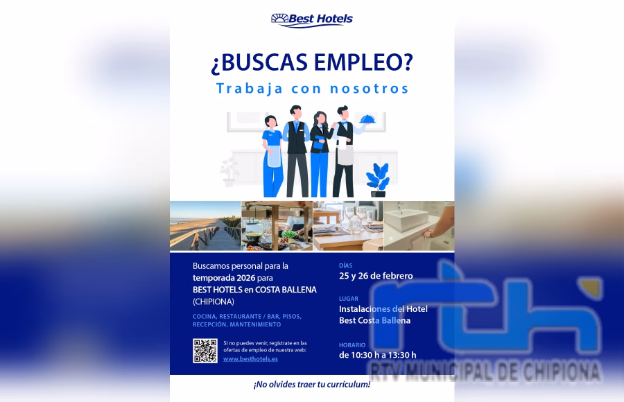 Best Hotels de Costa Ballena Chipiona tiene en marcha el proceso de selección de personal para la temporada 2026