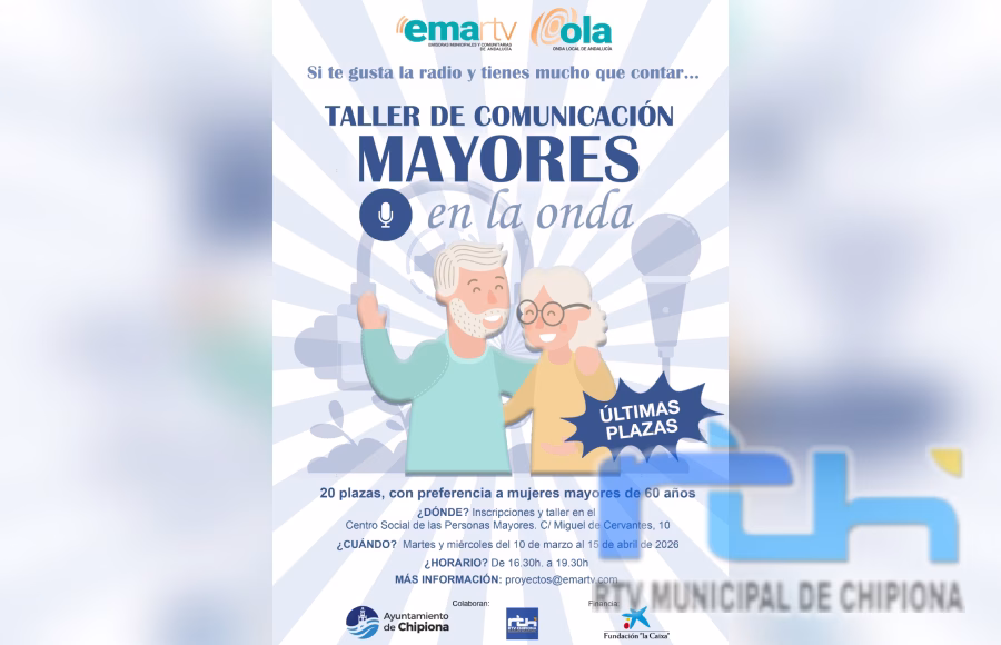 Una veintena de personas inician esta tarde el taller ‘Mayores En La Onda’ con el que Radio Chipiona y EMA-RTV fomentan el envejecimiento activo