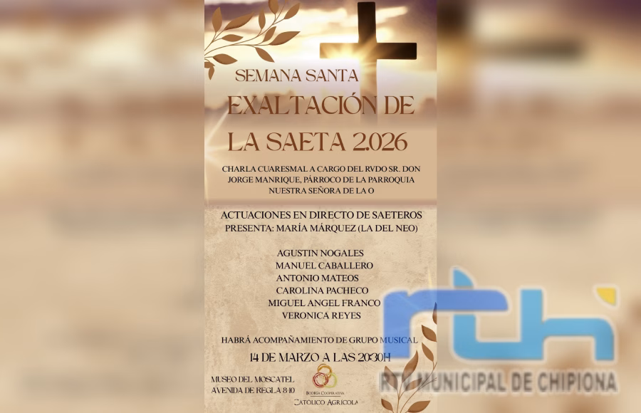 Organizan un acto de Exaltación de la Saeta para este sábado en Chipiona