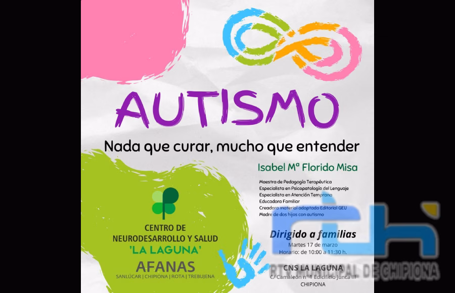 AFANAS ofrece mañana martes en su centro de Chipiona una charla centrada en el autismo, ‘Nada que curar, mucho que entender’