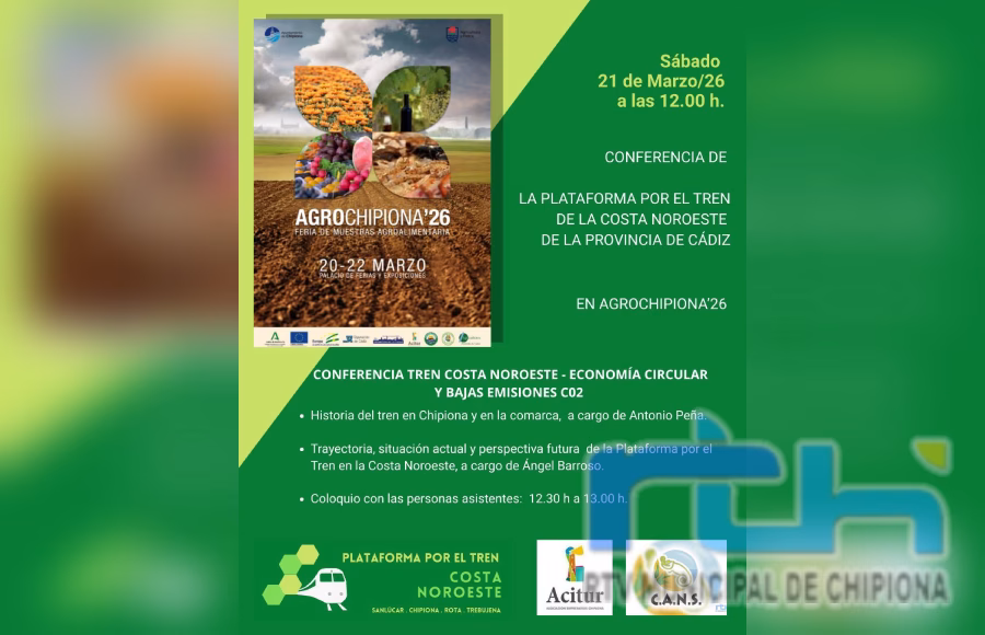 Agrochipiona contará en su programa una conferencia sobre el tren de la Costa Noroeste