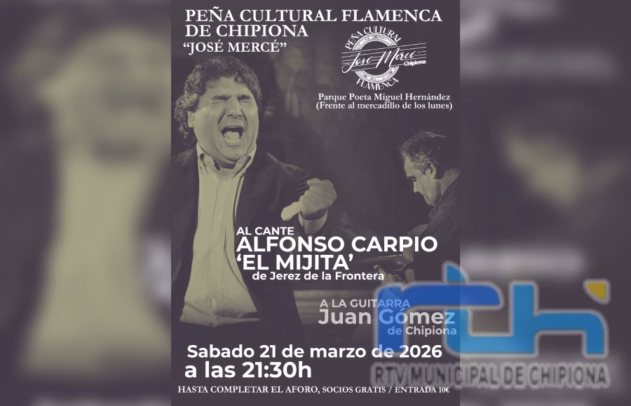 La Peña Flamenca José Mercé ofrece mañana un recital del jerezano Alfonso Carpio ‘El Mijita’