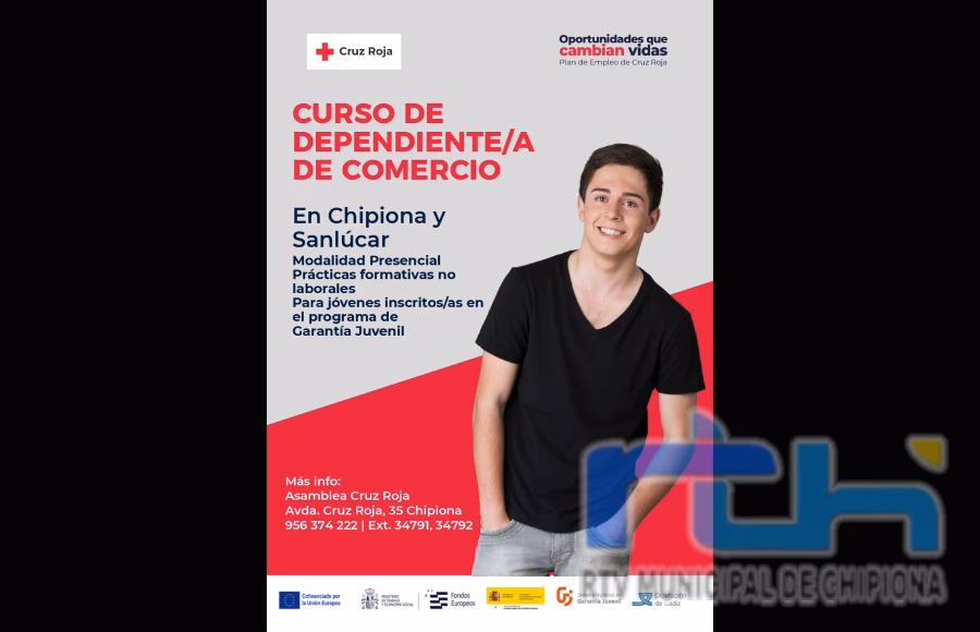 Cruz Roja lanza un curso para que jóvenes desempleados de Chipiona se formen como dependientes de comercio