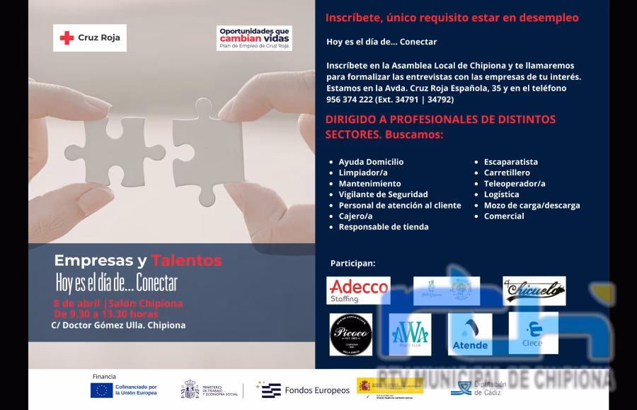 Mañana último día para inscribirse en una actividad de Cruz Roja que conectará a empresas y personas en búsqueda de empleo