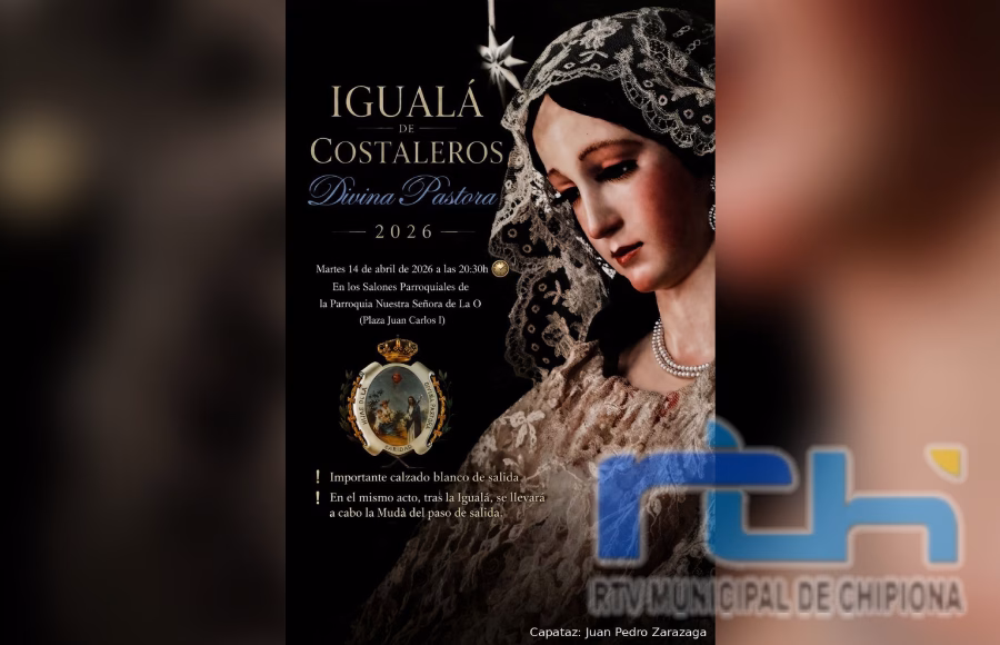 El próximo 14 de abril se llevará a cabo la ‘igualá’ de costaleros para la procesión de la Divina Pastora en Chipiona
