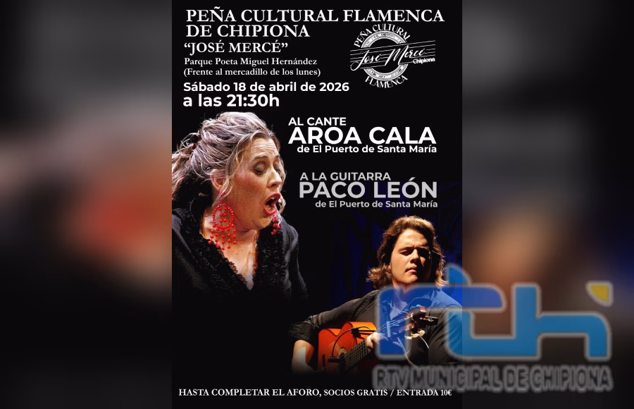 La Peña José Mercé ofrece este sábado un recital de cante de Aroa Cala con Pacó León a la guitarra