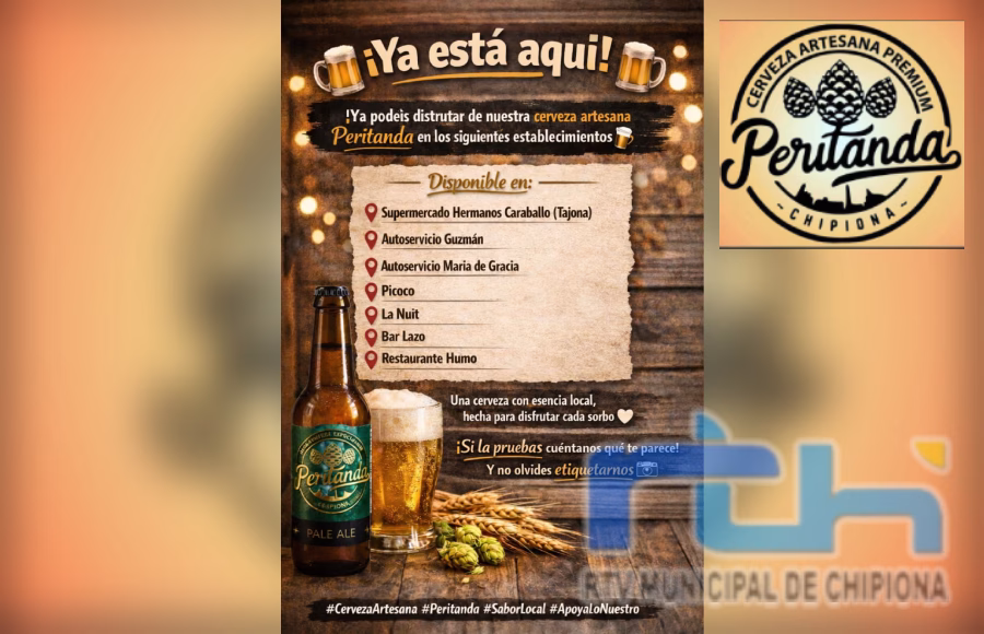 Ya está a la venta Peritanda, la nueva cerveza artesanal creada por Adrián Lanza en Chipiona y producida en Destilerías Galafate