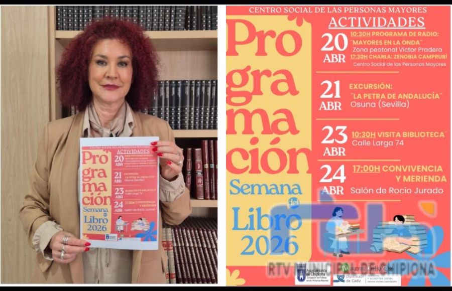 Isabel María Fernández presenta la programación del Centro Social de las Personas Mayores de Chipiona con motivo del Día del Libro