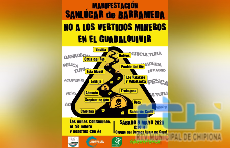 El sábado tiene lugar en Sanlúcar de Barrameda una manifestación contra los vertidos mineros en el Guadalquivir