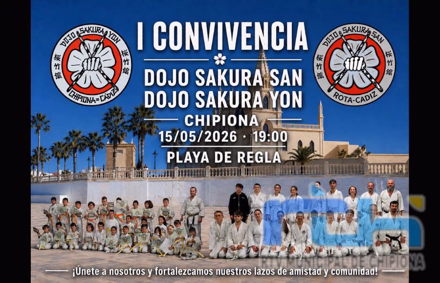 Este viernes se celebra en Chipiona una convivencia deportiva a la orilla del mar entre los dojos Sakura San y Sakura Yon