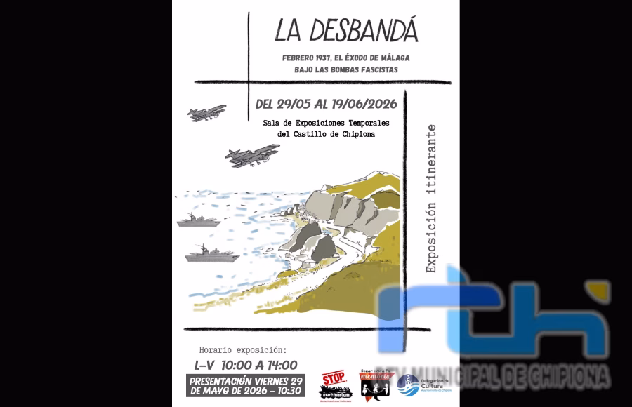 La exposición itinerante La Desbandá, sobre la masacre de febrero de 1937 en Málaga, estará en Chipiona desde el 29 de mayo