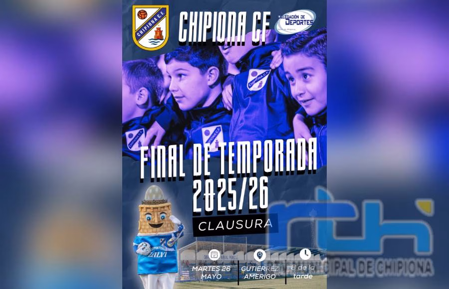El Chipiona Club de Fútbol celebra mañana martes en el Gutiérrez Américo el acto de clausura de su temporada