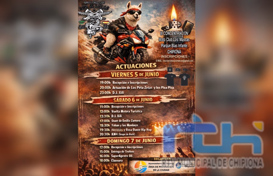 Este fin de semana tiene lugar en Chipiona la concentración del Moto Club Los Mascas