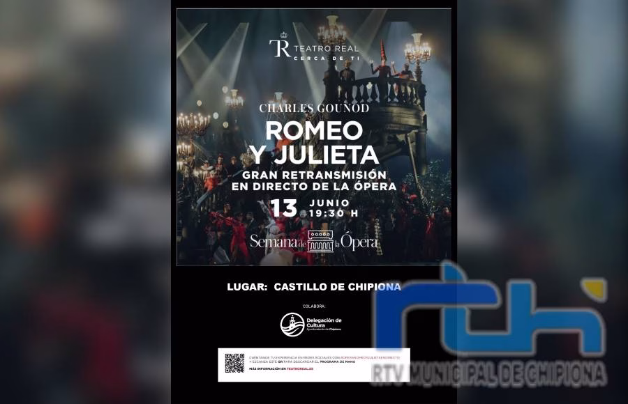 Cultura ofrece la posibilidad de vivir en Chipiona la retransmisión en directo de la ópera Romeo y Julieta desde el Teatro Real