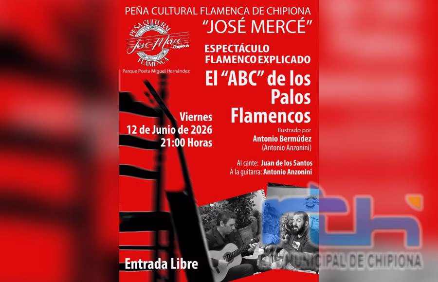 La Peña José Mercé de Chipiona ofrecerá un espectáculo didáctico sobre los palos del flamenco