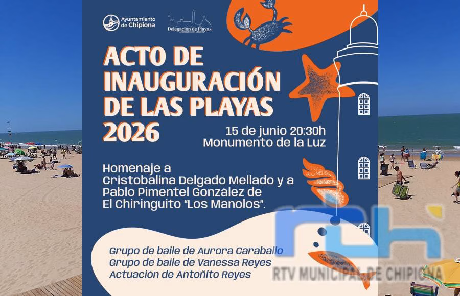 Chipiona inaugurará sus playas con el nombramiento como padrinos de Cristobalina Delgado y Pablo Pimentel, de chiringuito Los Manolos