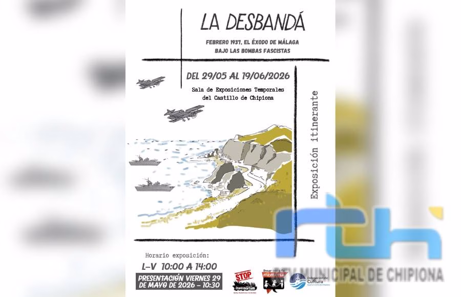 Últimos días para ver en el Castillo de Chipiona la exposición itinerante ‘La Desbandá’, sobre la masacre de febrero de 1937 en Málaga