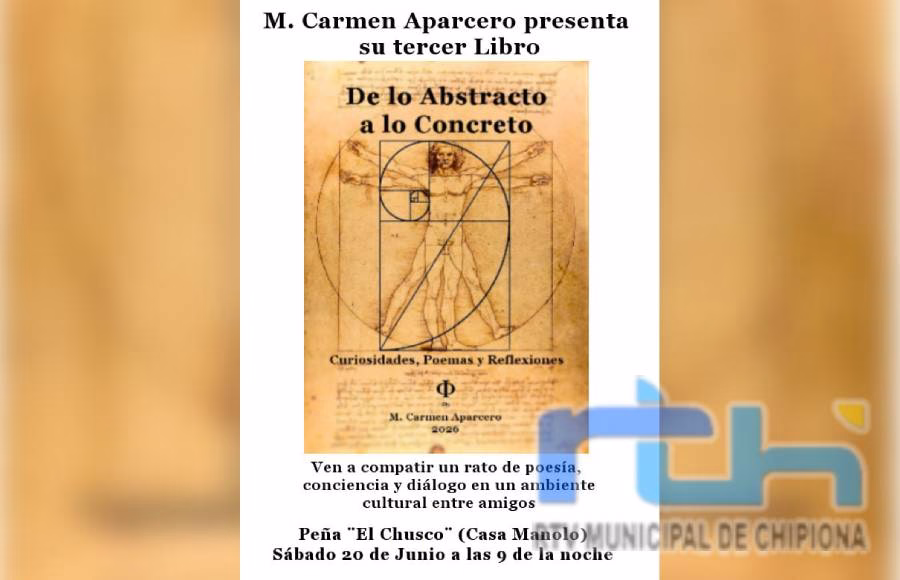 Mari Carmen Aparcero presentará este sábado en Chipiona su tercer libro, ‘De lo abstracto a lo concreto’