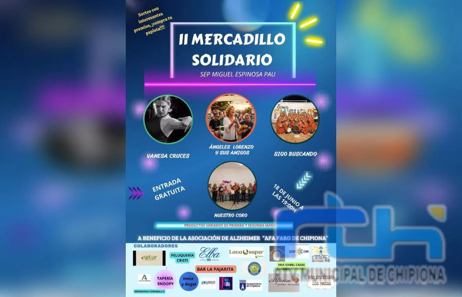 Mañana tiene lugar en la Sección de Educación Permanente de Chipiona a un mercadillo solidario a beneficio de Alzheimer
