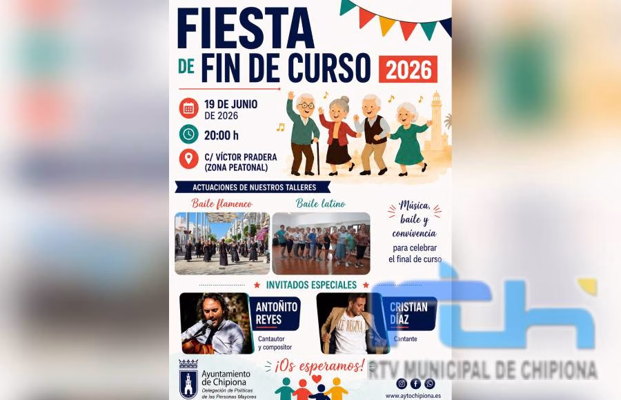 El Centro Social de las Personas Mayores de Chipiona celebra esta tarde su fiesta fin de curso
