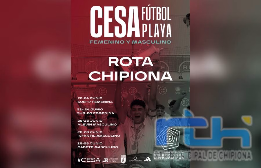 Chipiona acoge hoy y mañana el Campeonato de Andalucía de Selecciones Autonómicas alevín, infantil y cadete masculino de fútbol playa