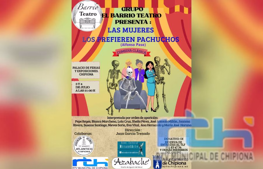 El grupo El Barrio Teatro pondrá en escena los días 3 y 4 de julio la comedia ‘La mujeres los prefieren pachuchos’