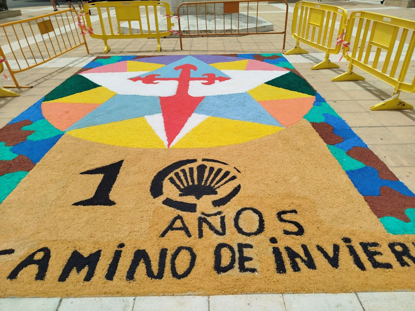 La imagen de Chipiona vuelve a recorrer el mundo con la alfombra realizada por la Solemnidad del Apóstol Santiago