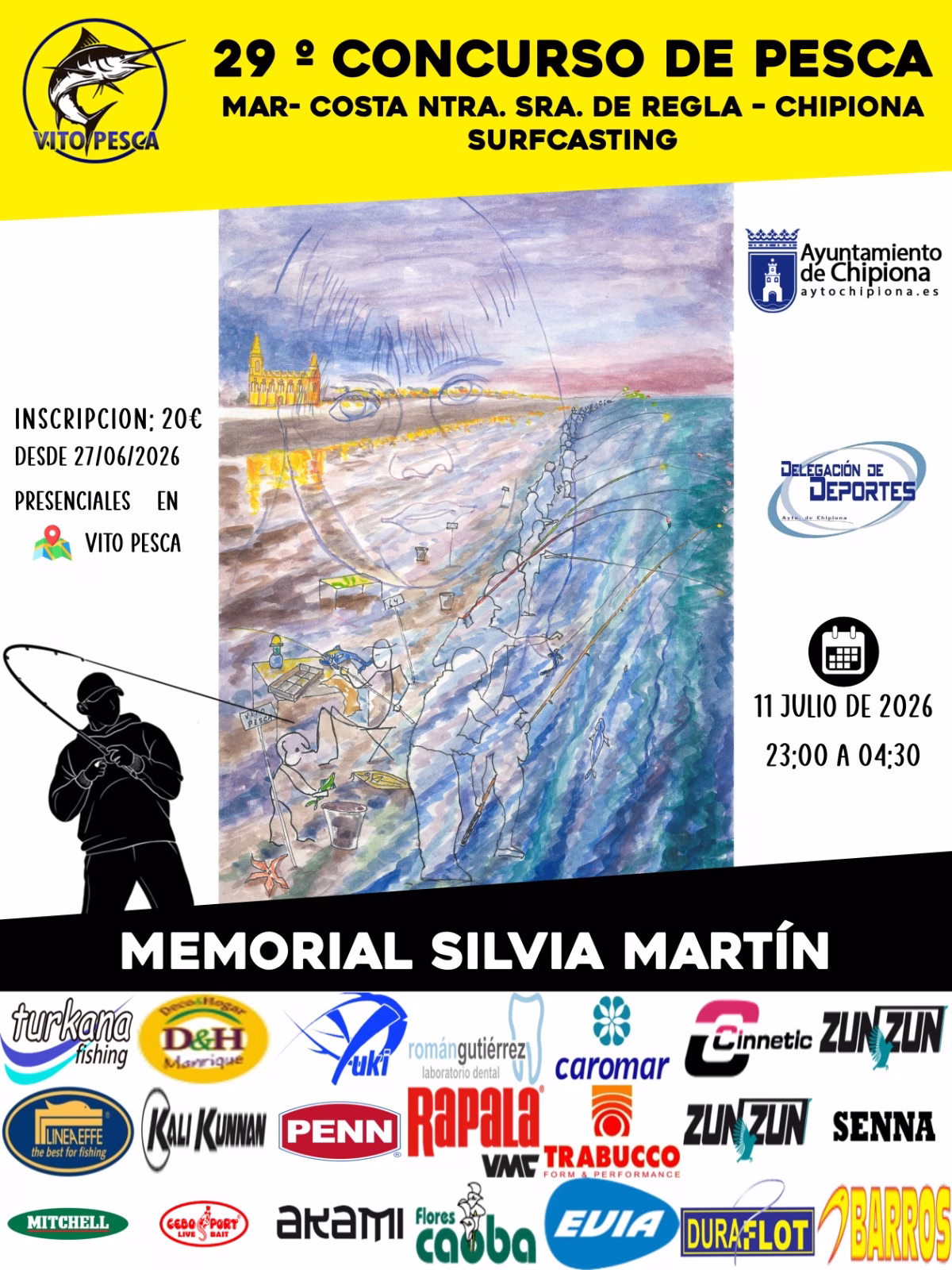 El 11 de julio se celebrará el concurso de pesca de mar-costa Nuestra Señora de Regla, este año Memorial Silvia Martín