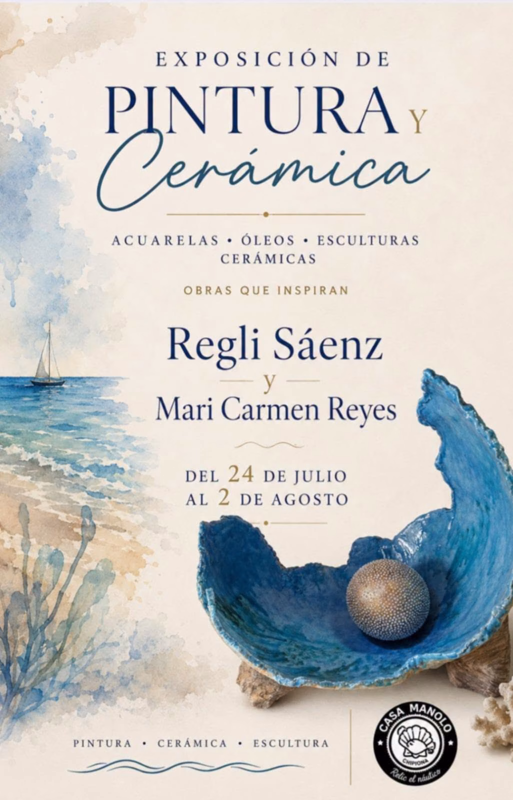 ‘Obras que inspiran’, una muestra conjunta de Regli Sáenz y Mari Carmen Reyes desde hoy en la Sala Espacio Vacío