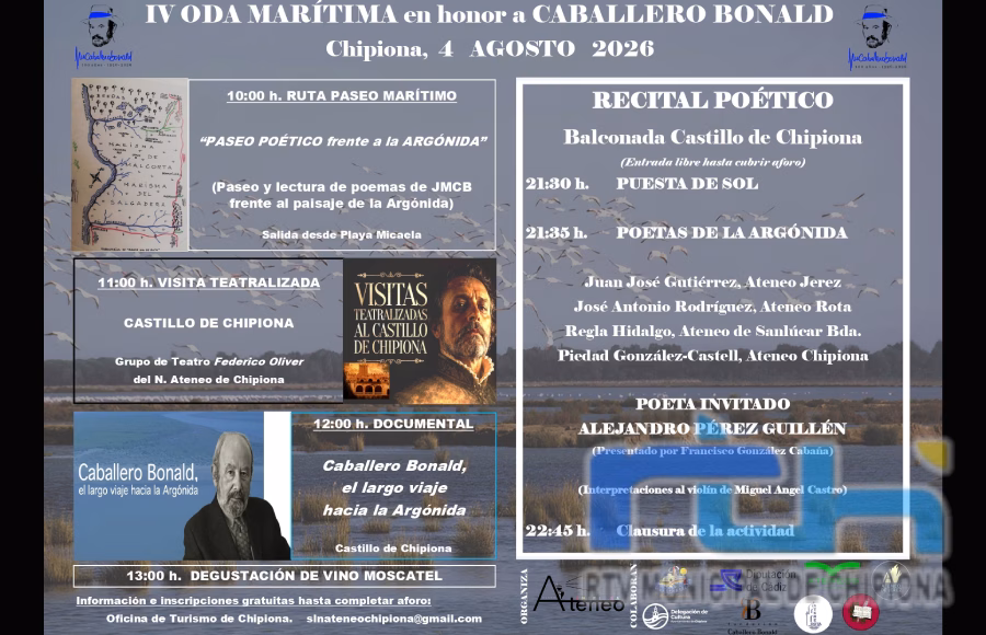 Aún hay plazas para Oda Marítima de Nuevo Ateneo que ese año se dedica al autor José Manuel Caballero Bonald por su centenario